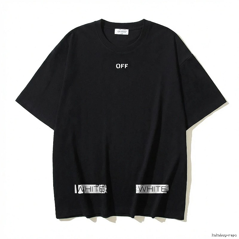 Off-White minimalist style black T-shirt