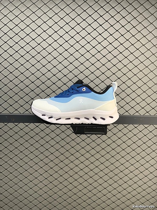 On White and Blue Cloud Runners Highlighting Open Mesh Panels