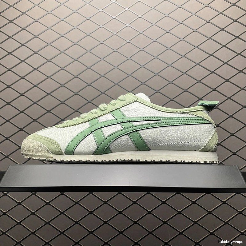 Onitsuka Tiger Low-Top Sneakers with Slim Sport Lines in White and Mint