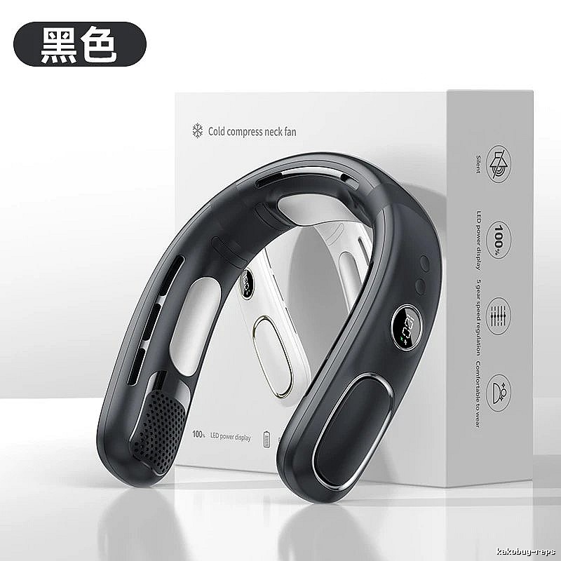 Outdoor Relief Wearable Neck Fan Black Cooling Version
