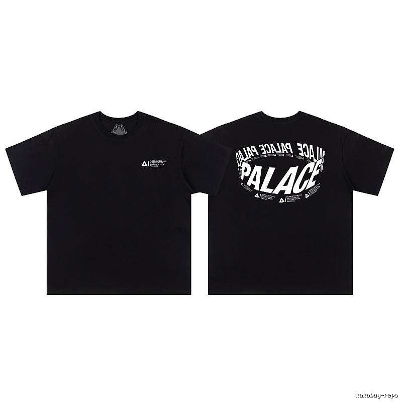 Palace Letter Print Street Style Black T-Shirt