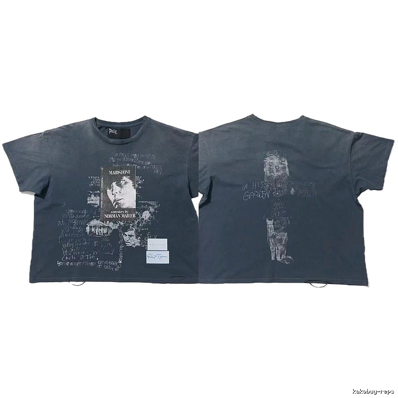 Paly Hollywood Portrait Graffiti Vintage Washed Grey T-shirt