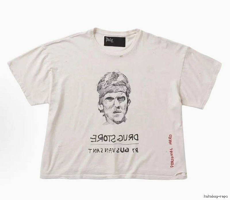 Paly Hollywood Retro Off-white Portrait Short Sleeve T-Shirt