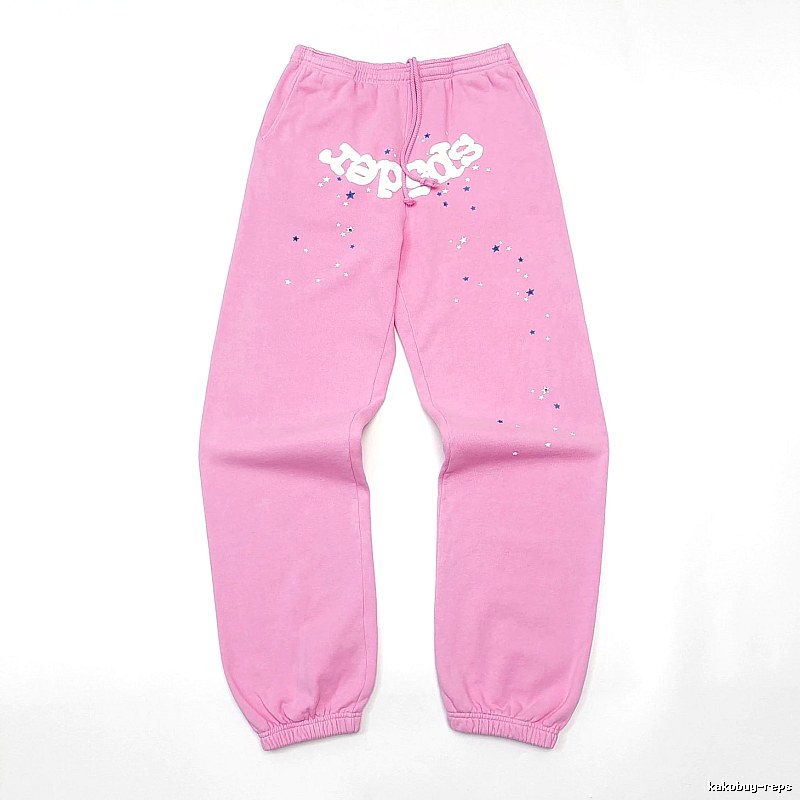 Pink Sp5der Graphic Sweatpants for travel