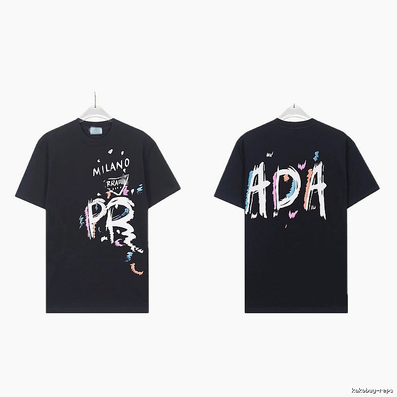 Prada Graffiti Collection Street Style Black T-Shirt