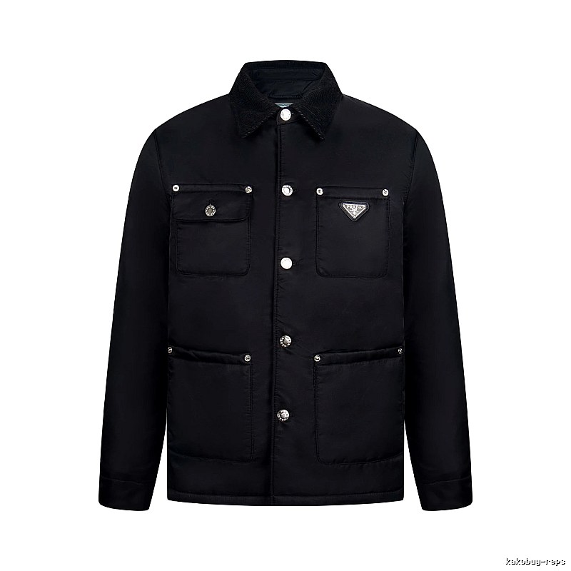 Prada Layering Utility Work Jacket with triangle logo