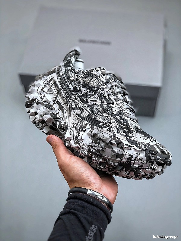 Printed Runner Sneaker by Balenciaga with Black
