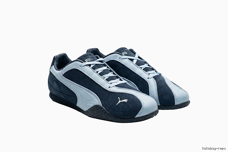 PUMA retro style dark blue and grey sports shoes