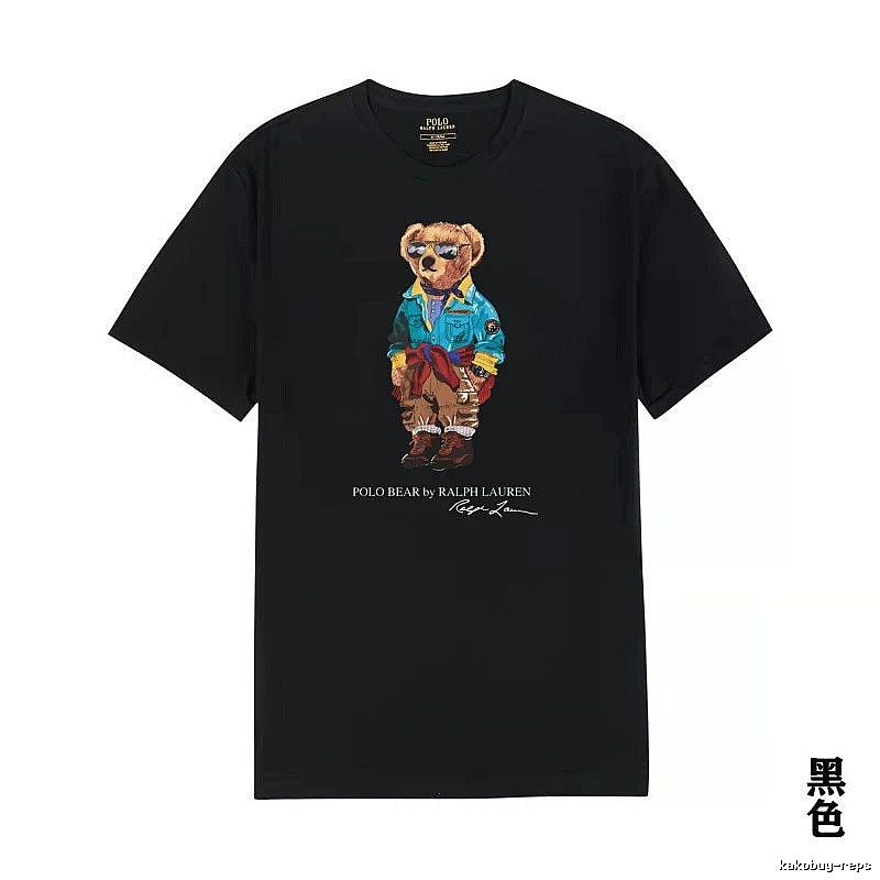 Ralph Lauren bear trendy brand black T-shirt