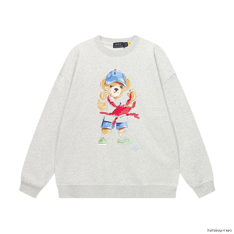 Ralph Lauren cartoon bear light gray sweatshirt