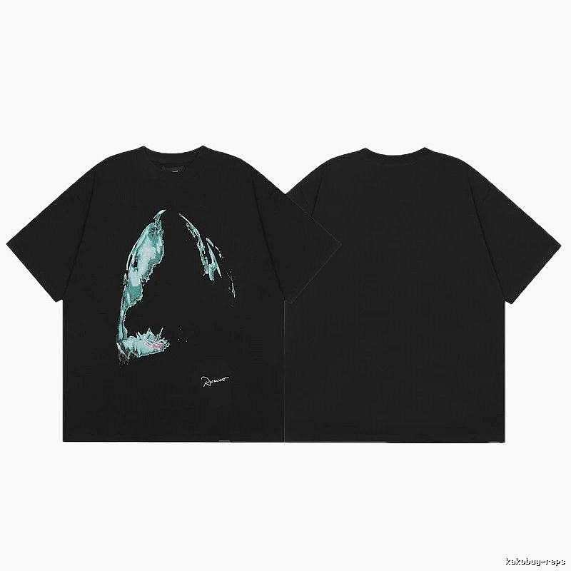 Represent Shark Print High Street Style Black T-Shirt
