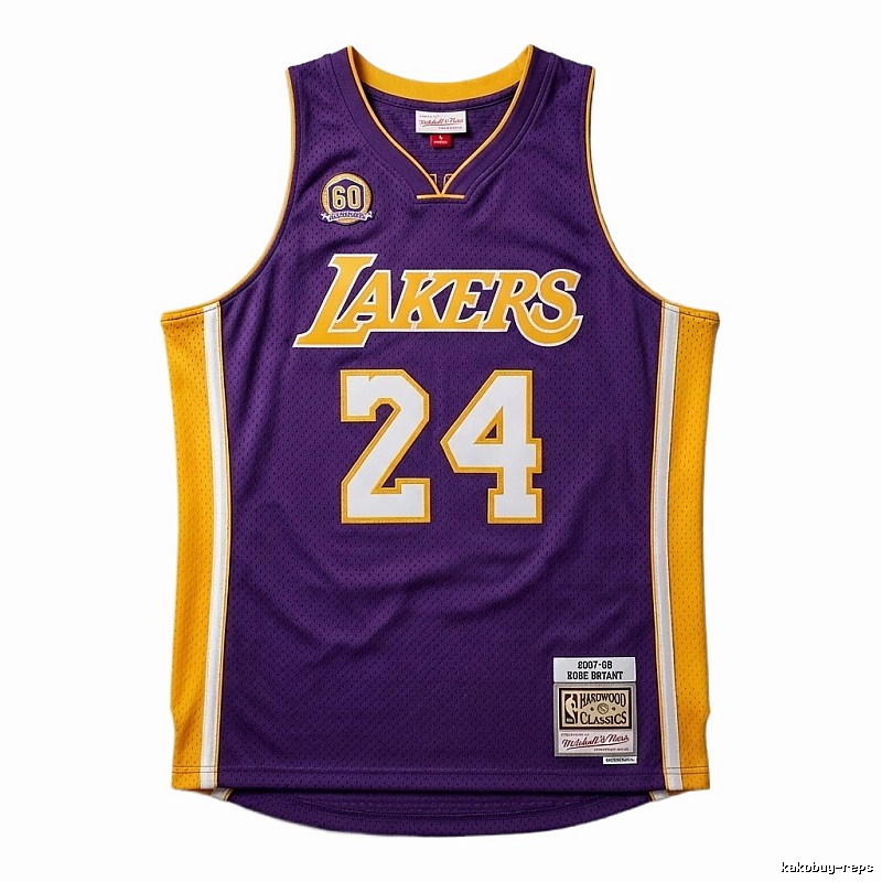 Retro purple and yellow jersey of the Kobe Lakers