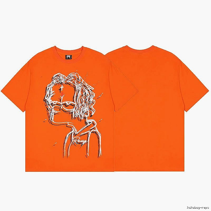 Revenge Orange Skull Graphic T-Shirt Color Pop