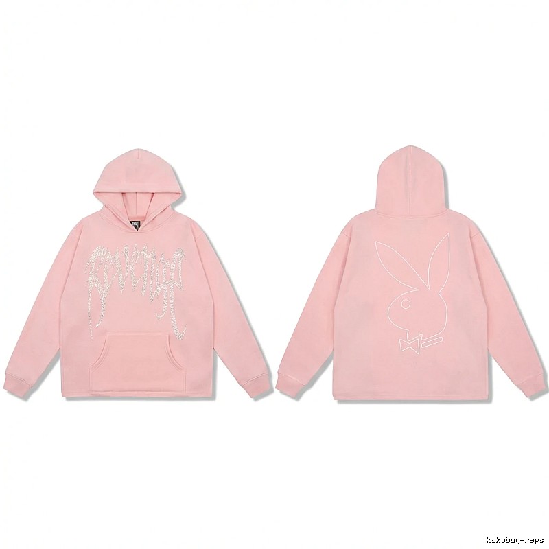 Revenge rabbit print pink hoodie