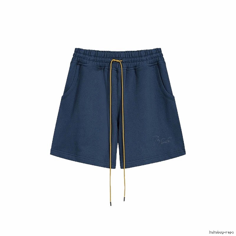 RHUDE minimalist style navy blue shorts