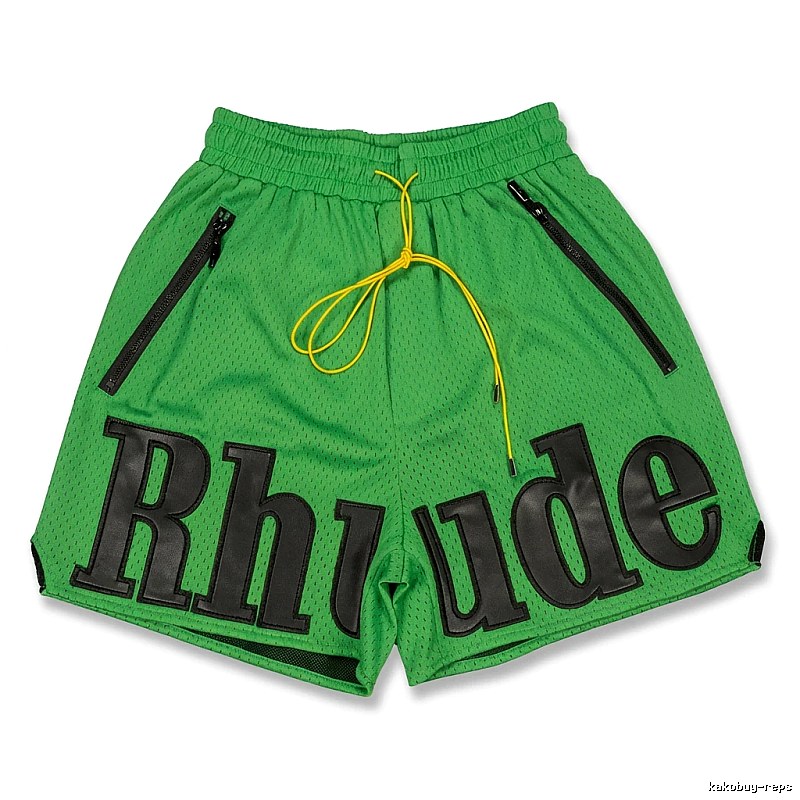 RHUDE sporty green shorts
