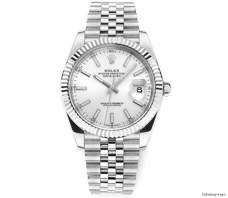 Rolex Datejust Automatic Watch - white baton dial for office