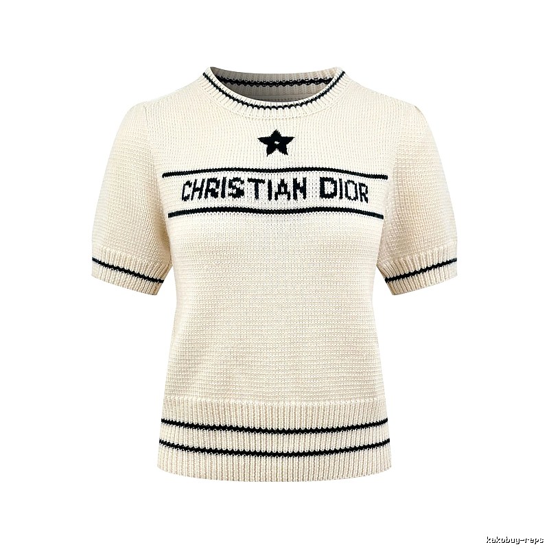 Short Sleeve Knit Sweater in Black by Dior