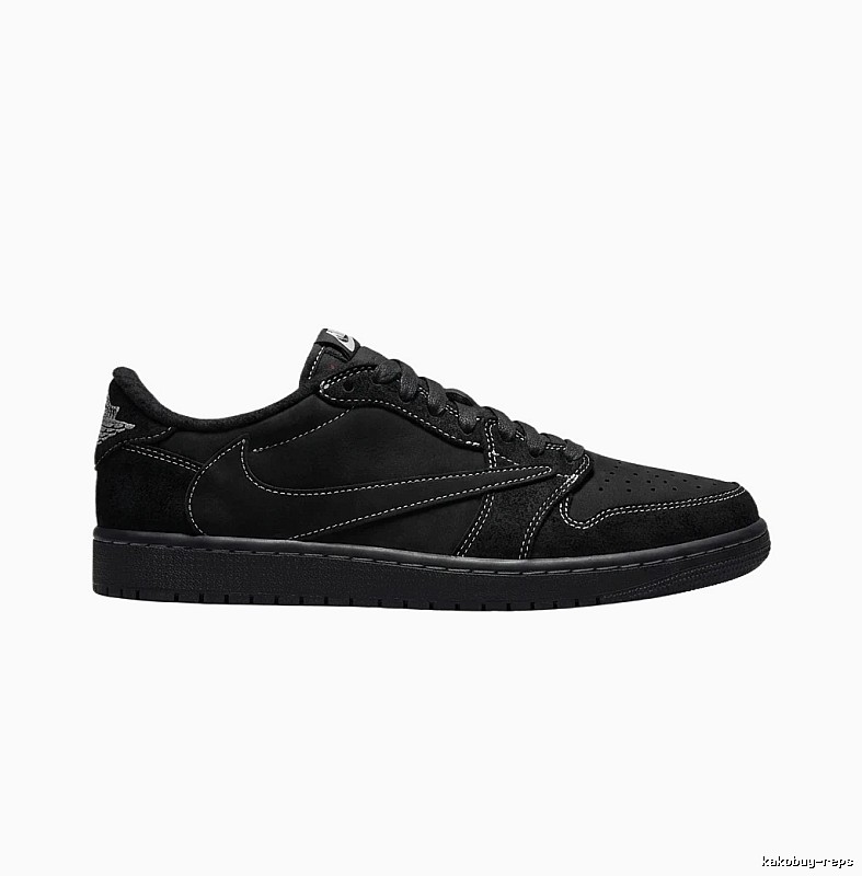 Simple Black Jordan AJ1 Sneakers
