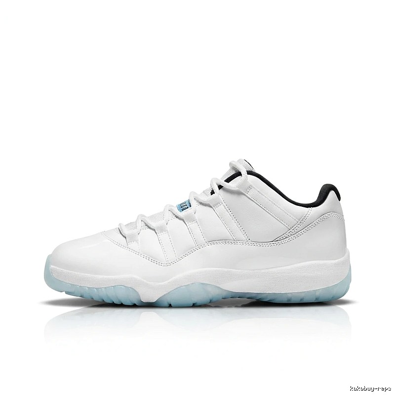 Simple white trendy shoes of Jordan 11 generation.