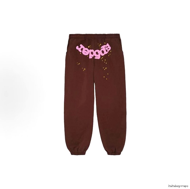 Sp5der Brown Graphic Sweatpants Lifestyle Edit