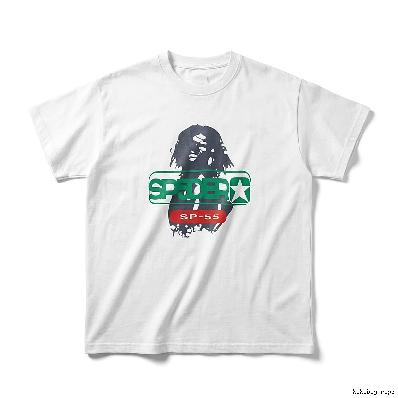 Sp5der Portrait Print Short-sleeved White T-shirt
