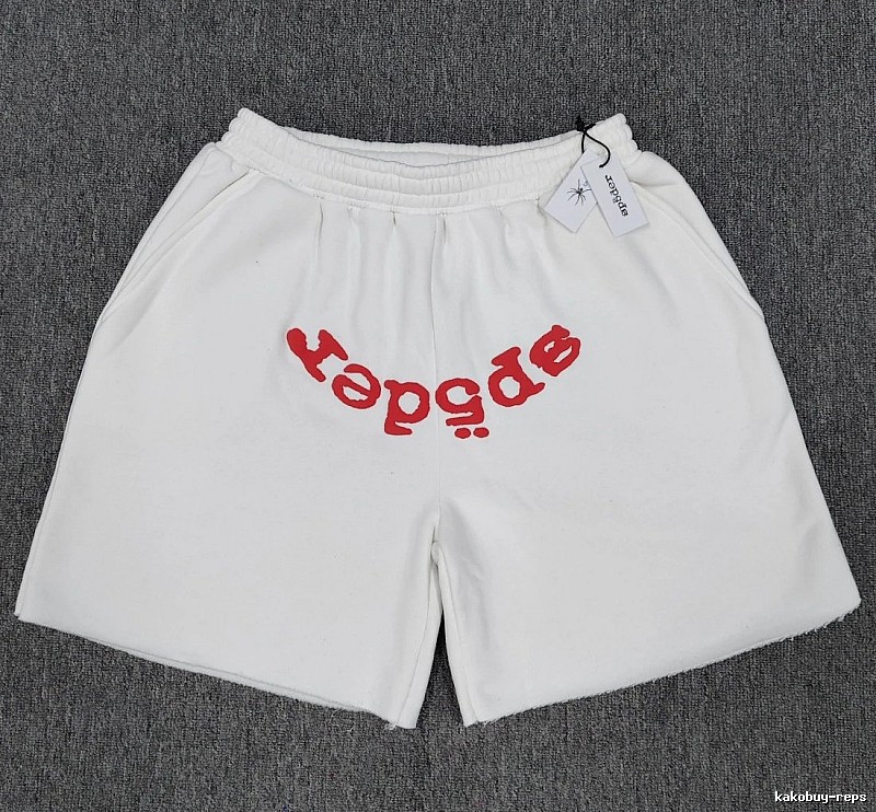 Sp5der Printed Street Style White Shorts