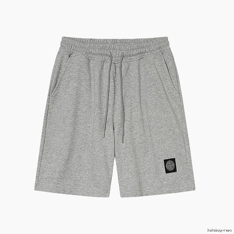 Stone Island Badge Casual Style Grey Shorts