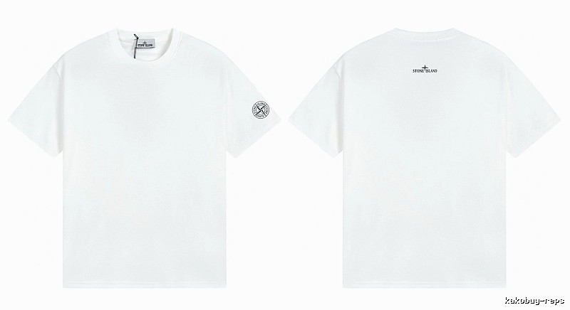 Stone Island Badge Minimalist Style White Short-sleeve T-shirt