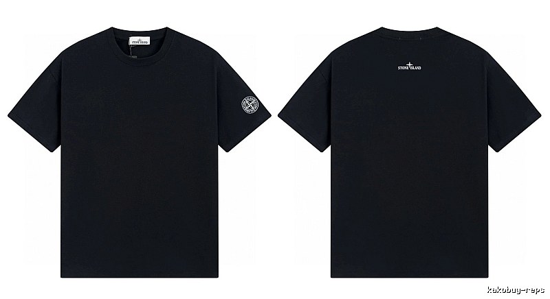 Stone Island Badge Techwear Style Black Short Sleeve T-Shirt