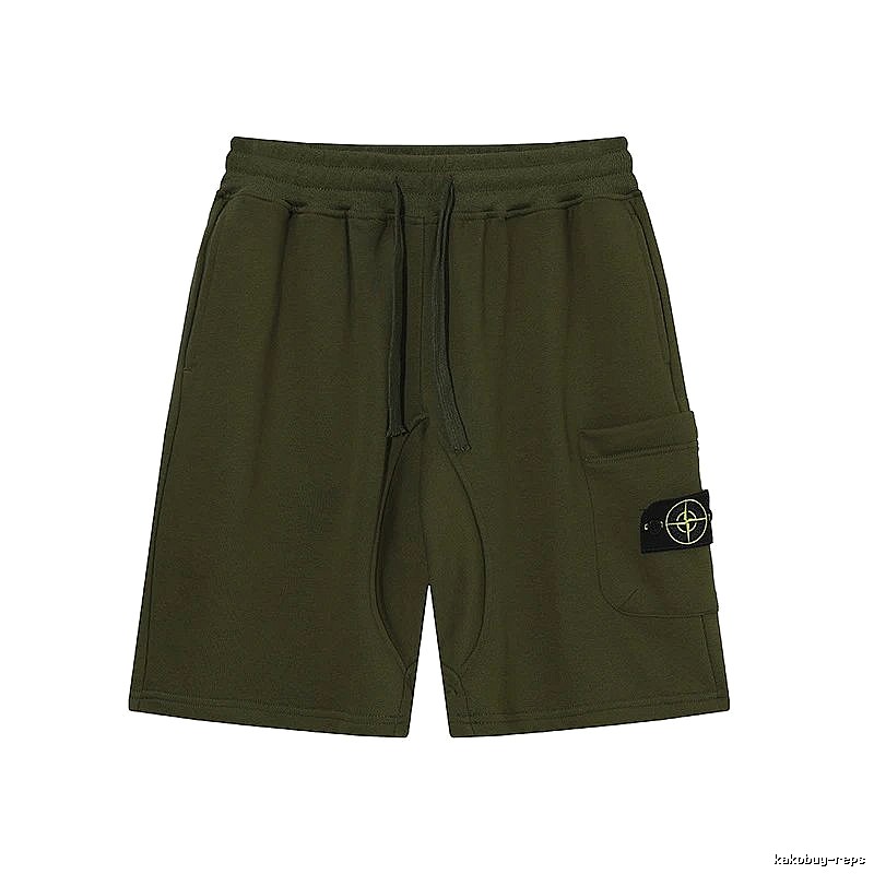 Stone Island Classic Functional Style Army Green Casual Shorts