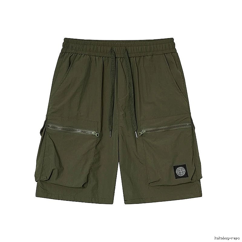 Stone Island Classic Technical Workwear Style Army Green Shorts