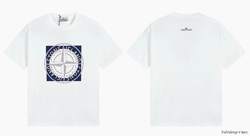 Stone Island Compass Collection Street Style White T-Shirt