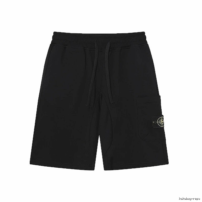 Stone Island Compass Collection Workwear Style Black Shorts