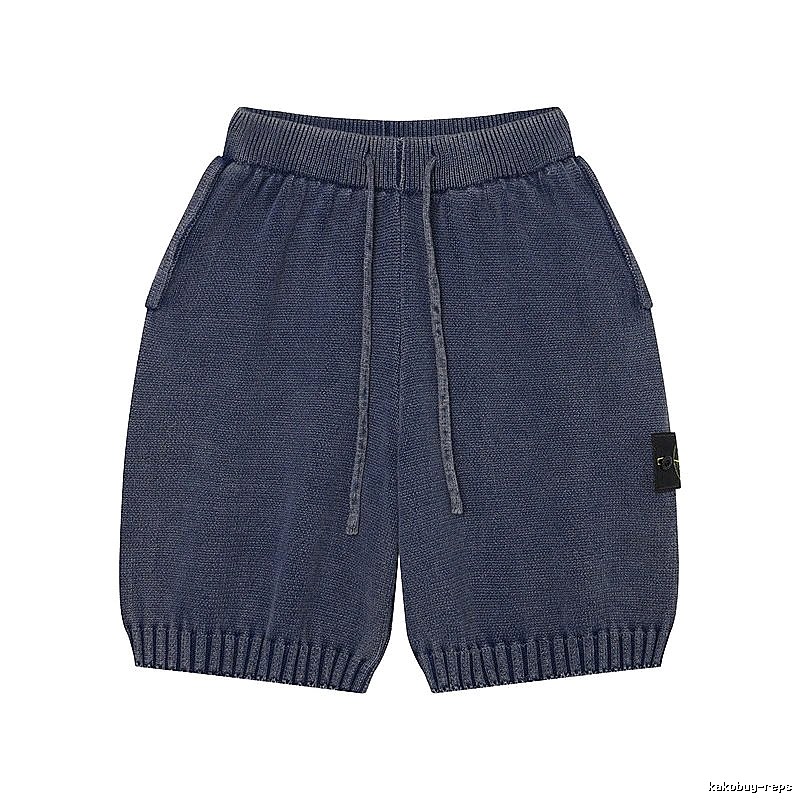 Stone Island Knit Casual Style Navy Blue Shorts