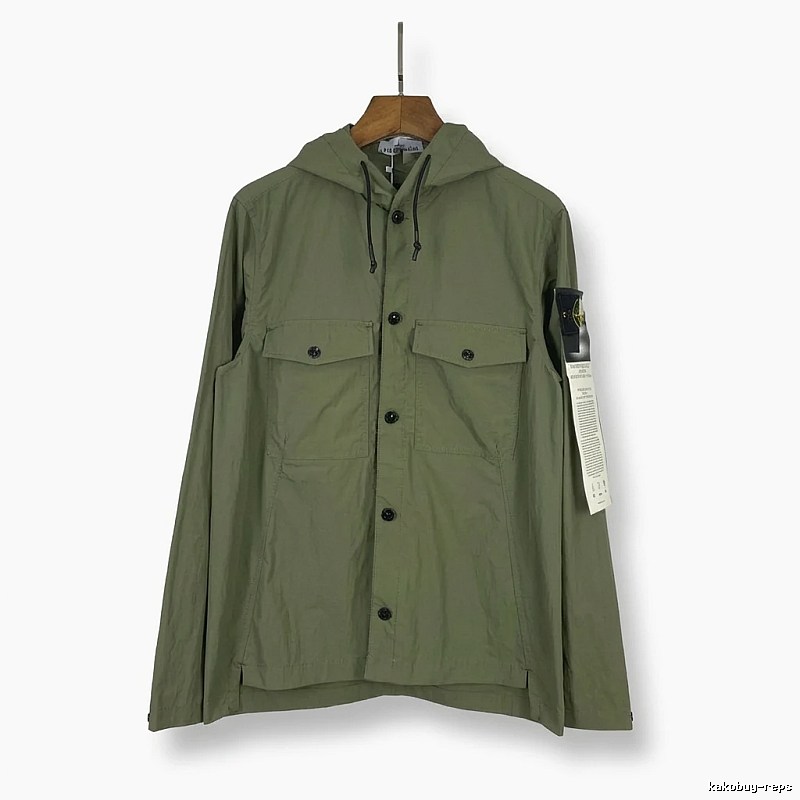 Stone Island military green workwear-style coat