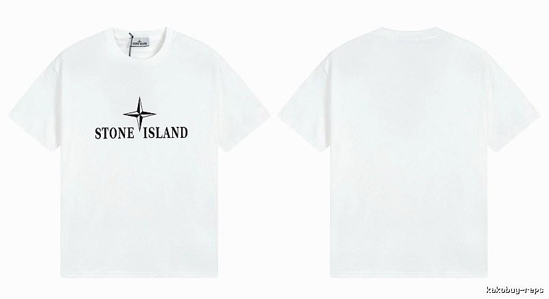 Stone Island Printed Street Style White T-Shirt
