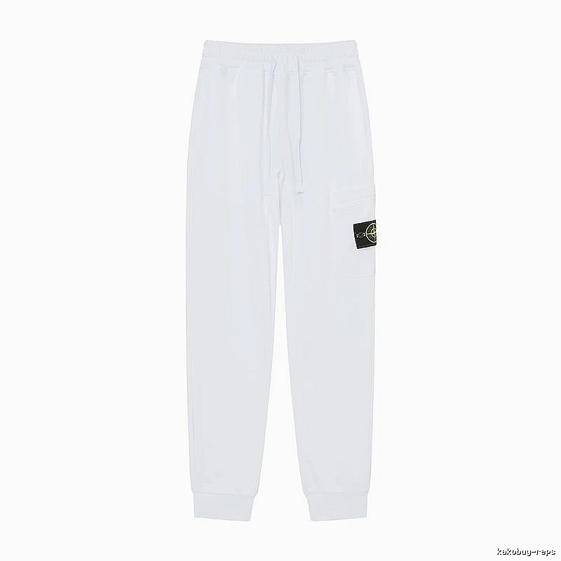 StoneIsland Badge Workwear Style White Sweatpants