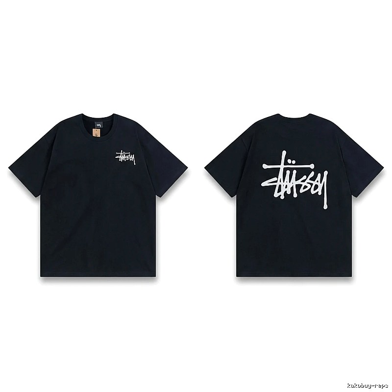 Stussy basic style simple black T-shirt