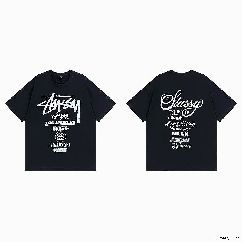 Stussy Black Spider Graphic T-Shirt Bold Graphic Logo