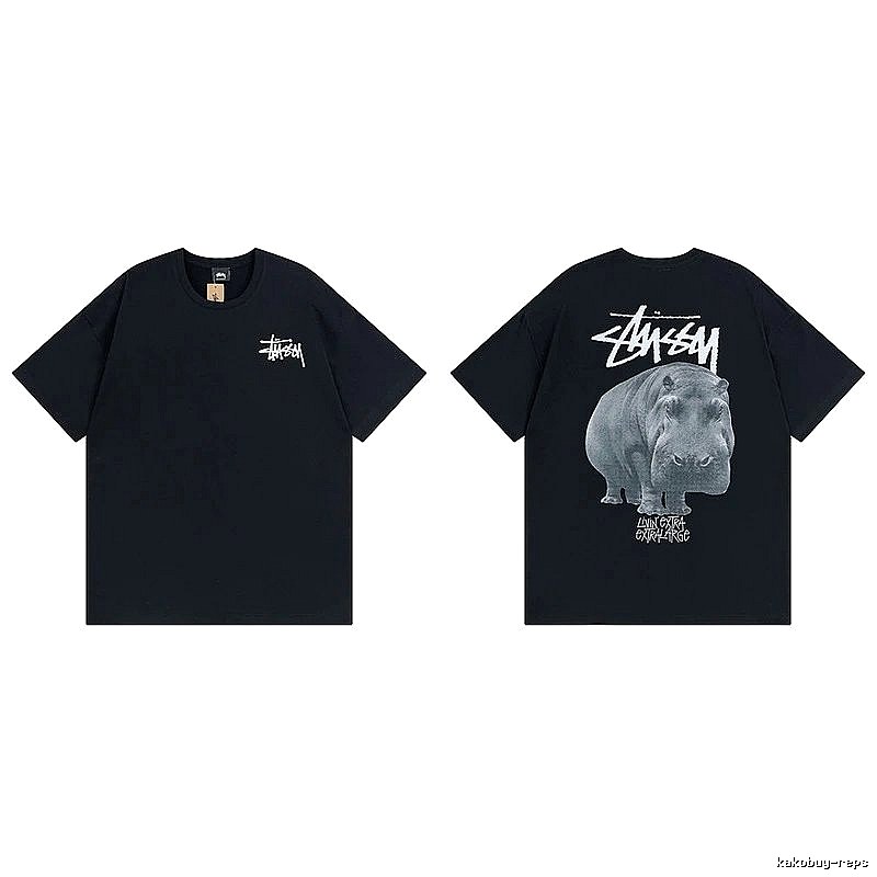 Stussy Black Spider Graphic T-Shirt Match Day Logo