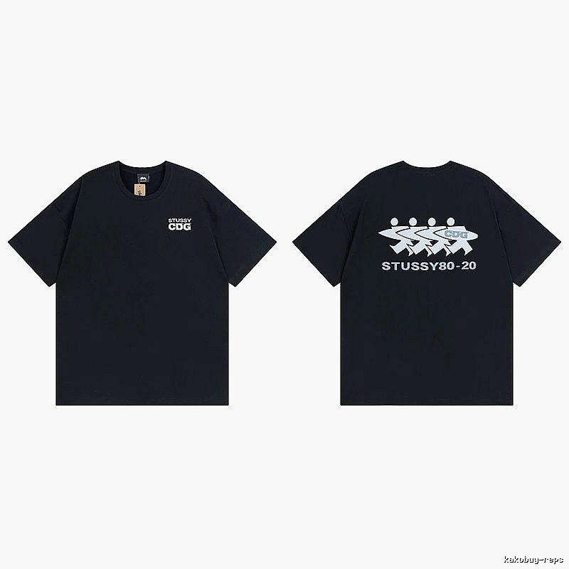 Stussy Black Spider Graphic T-Shirt Modern Fit Logo
