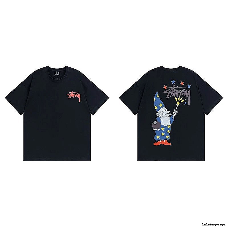 Stussy Black Spider Graphic T-Shirt Sport Casual Logo