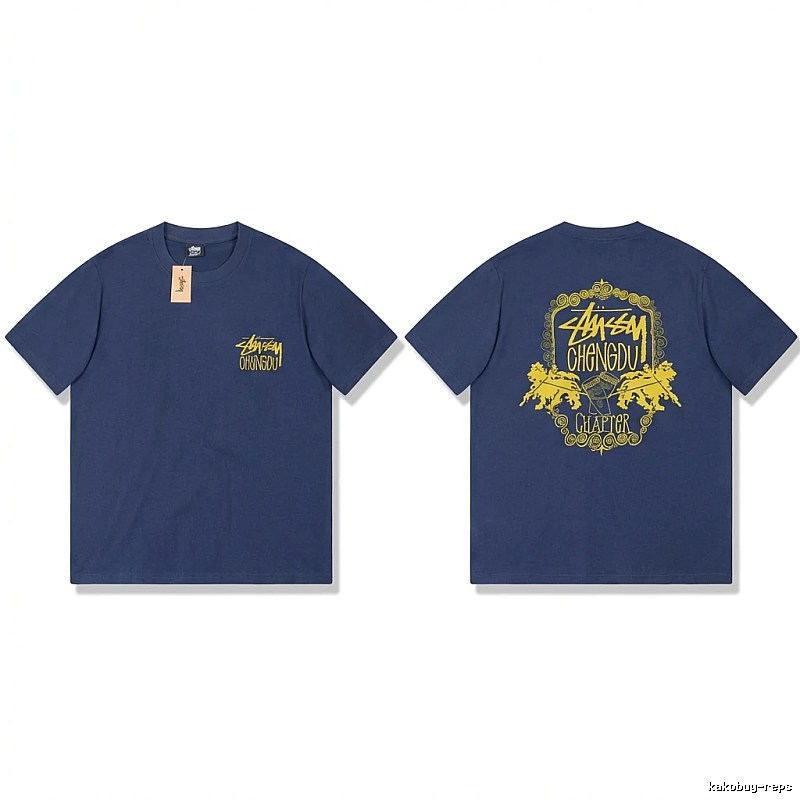 Stussy Chengdu Series Deep Blue Trendy T-shirt