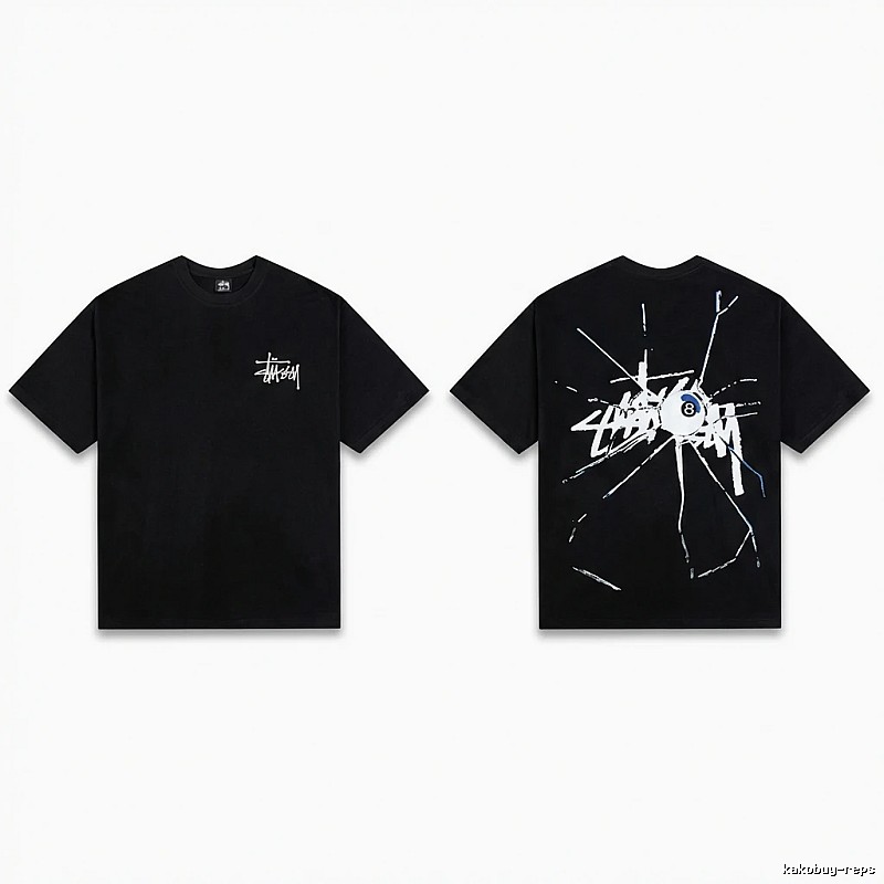 Stussy dark ripped style short-sleeve shirt
