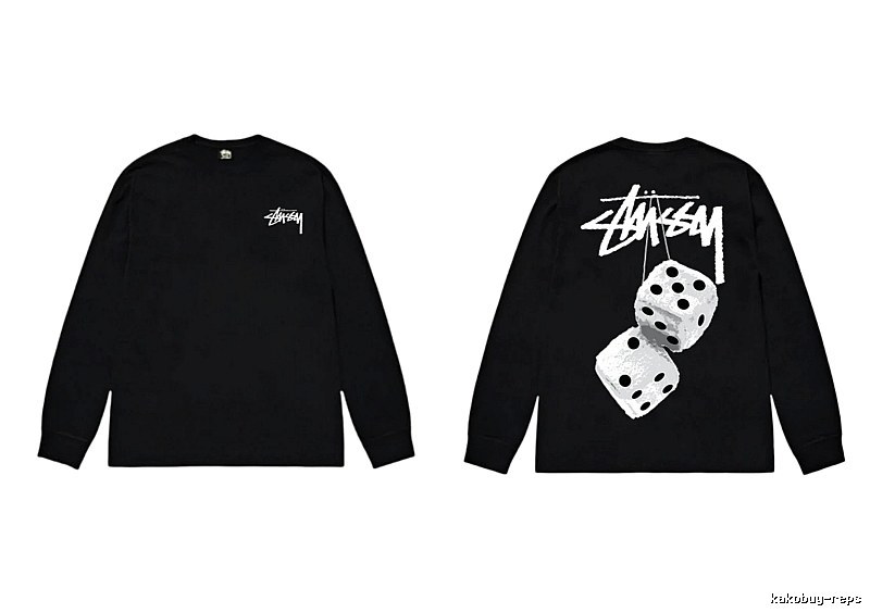 Stussy dice print style black long-sleeve