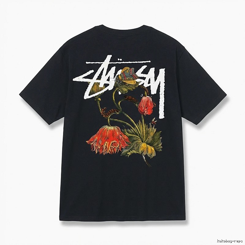 Stussy Floral Style Black T-shirt