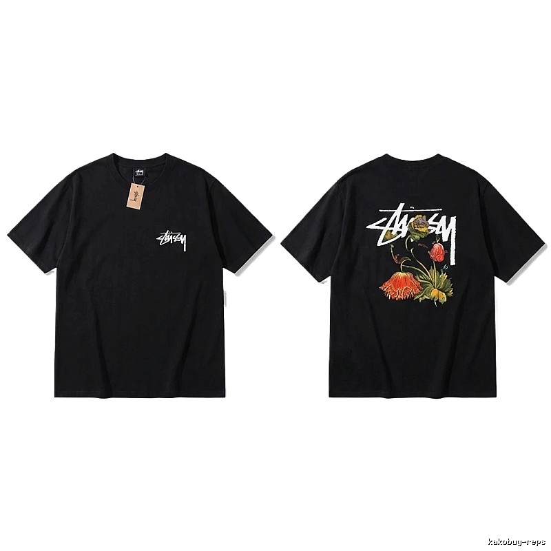 Stussy Floral Style Black T-shirt