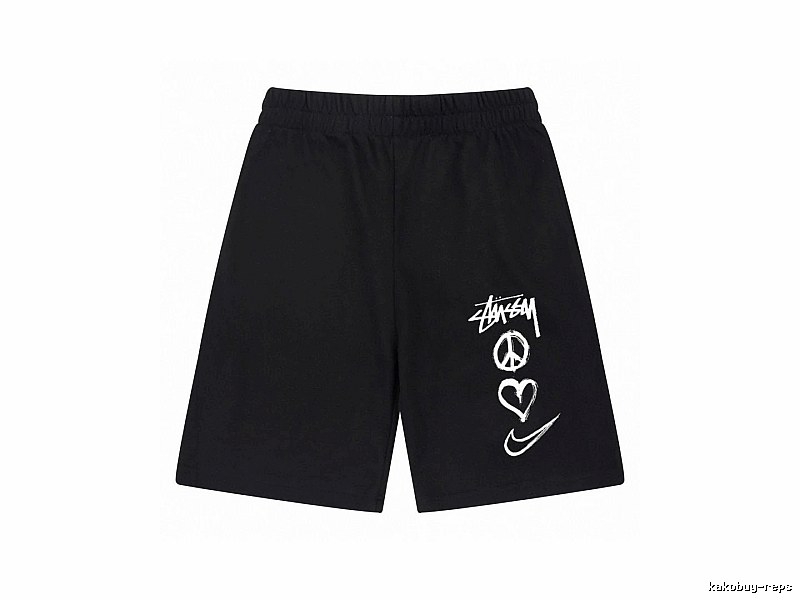 Stussy graffiti-style black shorts