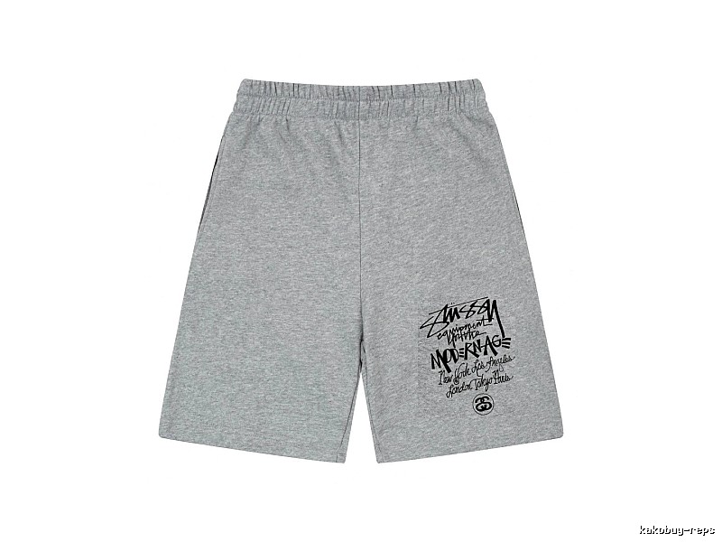 Stussy graffiti-style grey shorts